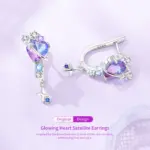 ❤️ Pendientes "Heart Prism" – Plata S925 (Edición Color & Brillo) 2