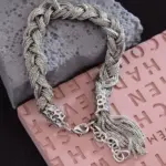 Pulseras de cadena giratoria tejidas a mano de plata de ley S925 para mujeres y hombres, regalos de joyería fina de moda Vintage y de lujo 5