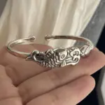 🌿 Pulsera "Antique Bloom S925" – Plata Sólida Grabada a Mano 3