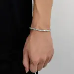 NeeTim-pulsera de tenis de moissanita de 3mm, 4mm, 5mm y 6,5mm, pulseras originales de plata de ley s925 con diamantes de laboratorio para mujeres y hombres, cadenas 6