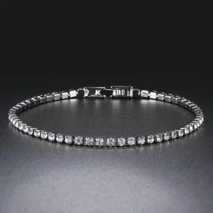 Pulsera de tenis Multicolor para mujer y hombre, brazalete de circonia cúbica de 2,5mm, cadena de tenis de diseño, joyería de boda, KC128 1