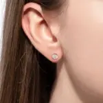 Pendientes de compromiso chapados en moissanita para mujer, aretes de plata S925, oro amarillo de 0,5 quilates 5