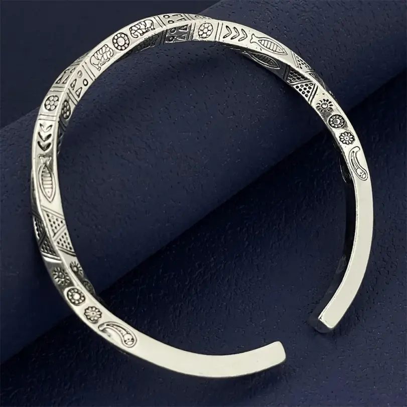 🌿 Brazalete "Nature's Totem" – Plata de Ley .925 Abierta 5