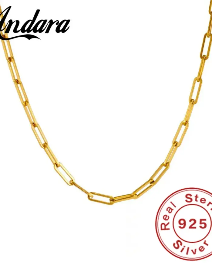 📎 Collar "Andara Legacy" – Plata .925 y Oro 18K Estilo Paperclip 1