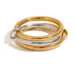 Un nicho de anillo de joyería de cobre de cuatro anillos de dos colores, hipoalergénico, estilo Ins, artefacto apilable, adecuado para joyería de mujeres jóvenes 8 Un nicho de anillo de joyería de cobre de cuatro anillos de dos colores, hipoalergénico, estilo Ins, artefacto apilable, adecuado para joyería de mujeres jóvenes 8