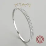 Ailmay-pulsera de plata de ley 925 con circonita cúbica para mujer y niña, brazalete clásico de lujo, joyería fina antialérgica 5