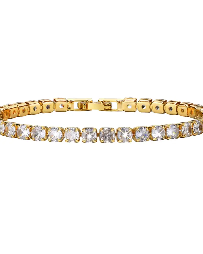 💍 Pulsera Tennis "Glow Esencial" – Circonia 4mm y Oro Hipoalergénico 1