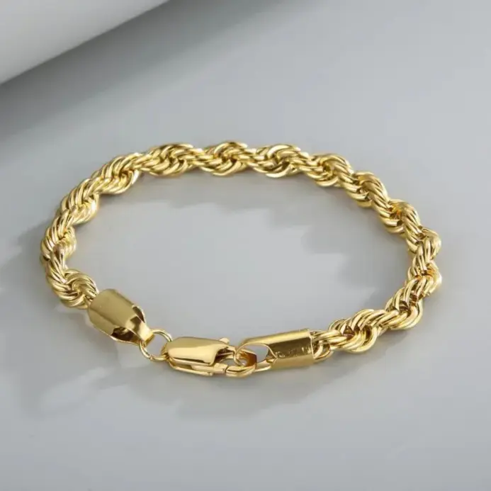 Preciosas pulseras de cadena de 4MM de Plata de Ley 925 de oro de 18 quilates para hombres, dijes para mujeres, mujeres, niños, fiesta de boda, 20cm, 8 pulgadas 1