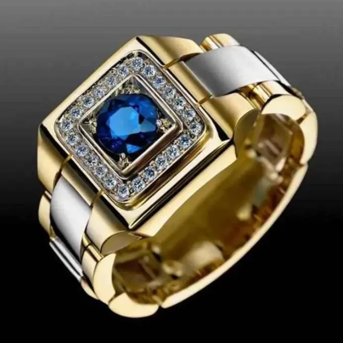 Anillo De oro rosa múltiple De 18K para hombres/mujeres, joyería De diamantes De zafiro Natural De 1 quilate, Anillos De Bizuteria, Anillos De piedras preciosas, caja 1