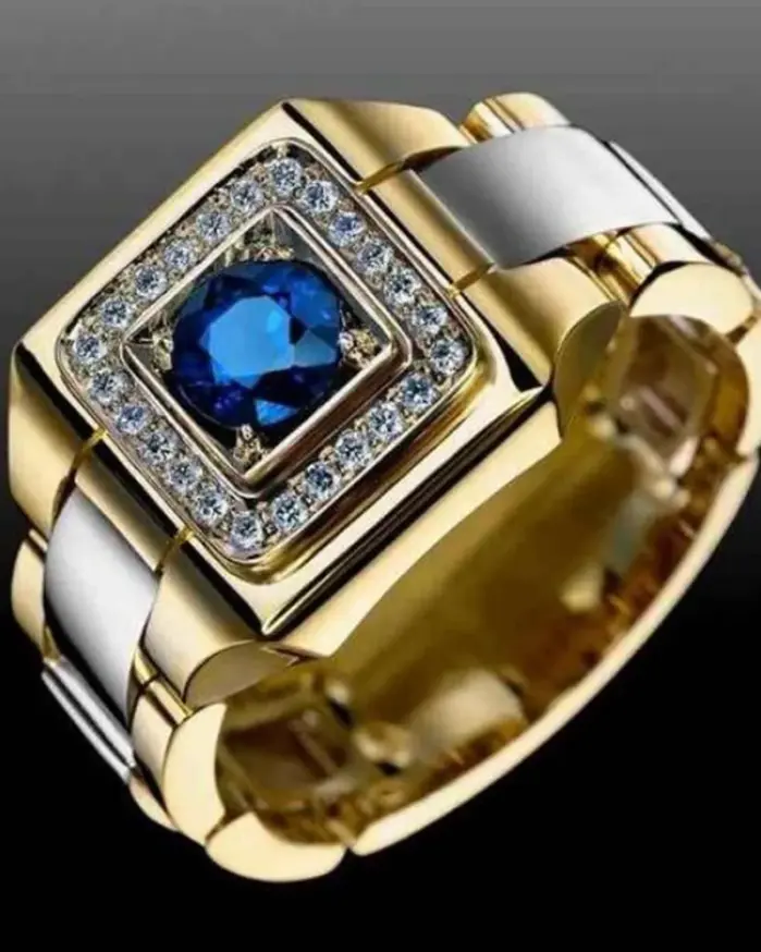 Anillo De oro rosa múltiple De 18K para hombres/mujeres, joyería De diamantes De zafiro Natural De 1 quilate, Anillos De Bizuteria, Anillos De piedras preciosas, caja 1