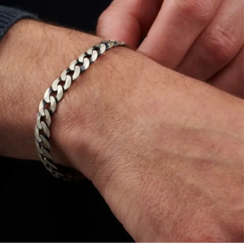 Pulseras hombre de acero inoxidable de alta calidad para mujer y hombre, regalos originales para mujer,cadenas de eslabones cubanos, pulsera de muñeca para pareja, regalos de joyería,pulsera plata,navidad 3