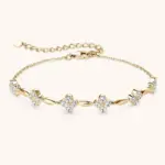 Exquisita Pulsera de Moissanita de 0.72 Quilates para Mujer, Plata de Ley 925, Trébol de Cuatro Hojas, Joyería de Moda, Regalo para Parejas 2
