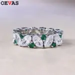 anillos ovalados brillantes blancos y verdes con diamantes de alto carbono, anillo de boda de 100% Plata de Ley 925 para mujer, joyería fina para fiesta 1