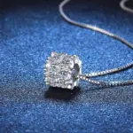 collar completo de diamantes de moissanita para mujer, colgante de plata de ley 925, cadena para mujer, joyería fina para fiesta nupcial 3