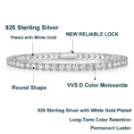 NeeTim-pulsera de tenis de moissanita de 3mm, 4mm, 5mm y 6,5mm, pulseras originales de plata de ley s925 con diamantes de laboratorio para mujeres y hombres, cadenas 4