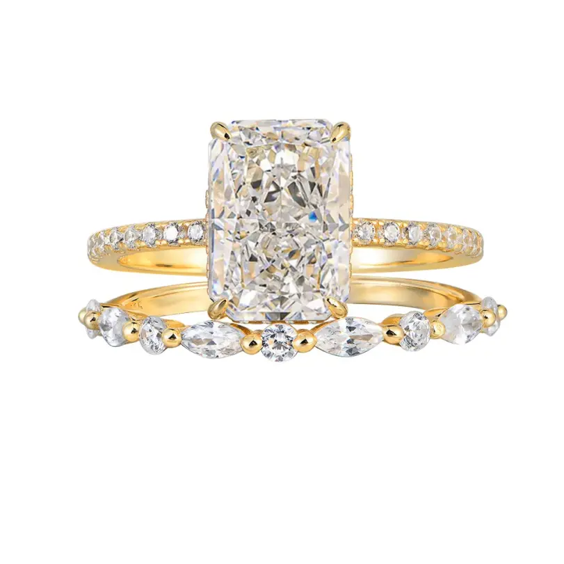 OEVAS-Juego de anillos de circón completo de 7x10mm, 3,5 CT, 100% Plata de Ley S925 para mujer, anillo de compromiso de boda, joyería fina, regalo, venta al por mayor 6