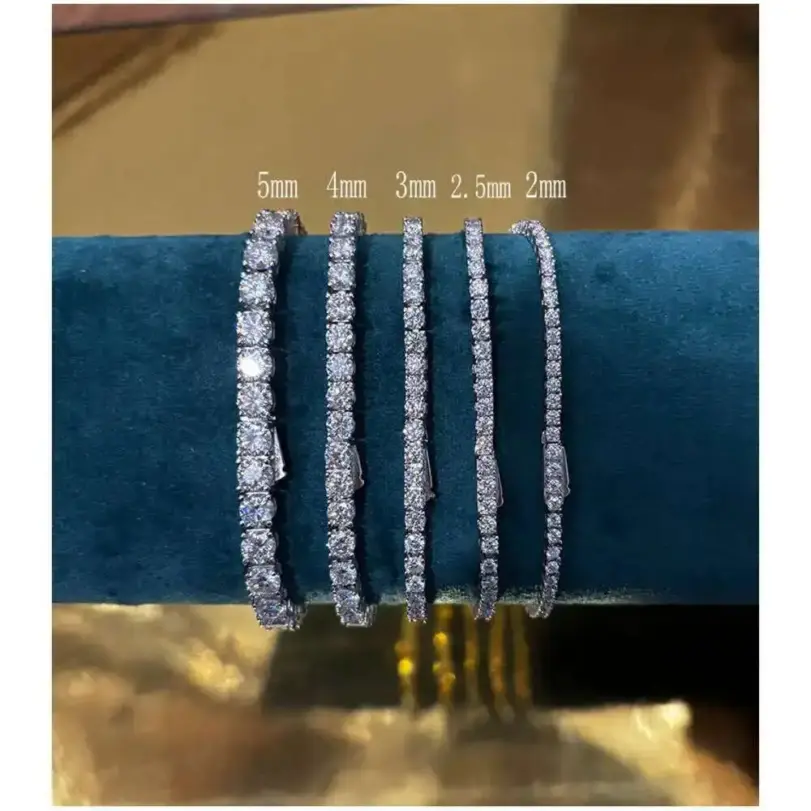 Pulsera de tenis de moissanita de Plata de Ley 925 D VVS1 con certificado GRA, regalo de joyería exquisito y lujoso 3
