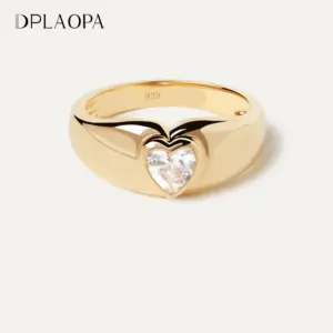 Anillo de Plata de Ley 925 con banda gruesa de oro, circonita grande CZ, joyería de buenos de lujo para mujer, joyería fina de cristal 2026 1