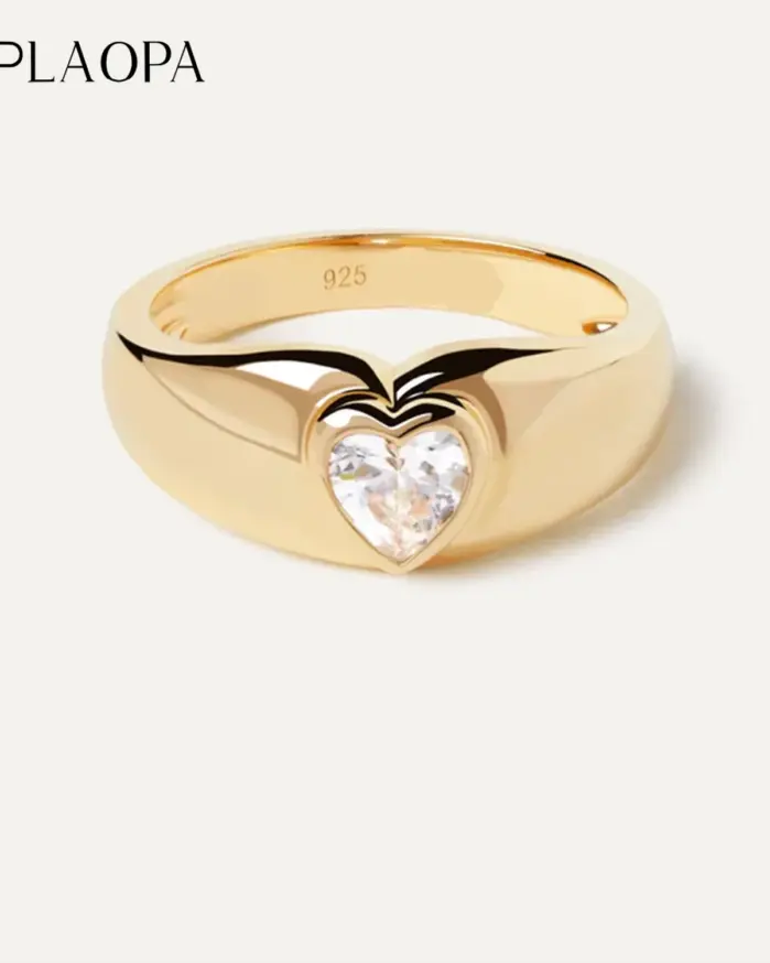 Anillo de Plata de Ley 925 con banda gruesa de oro, circonita grande CZ, joyería de buenos de lujo para mujer, joyería fina de cristal 2026 1