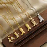 🤠 Collar "Rodeo Star" – Acero 316L, Bota y Sombrero Vaquero en Oro 18K 1