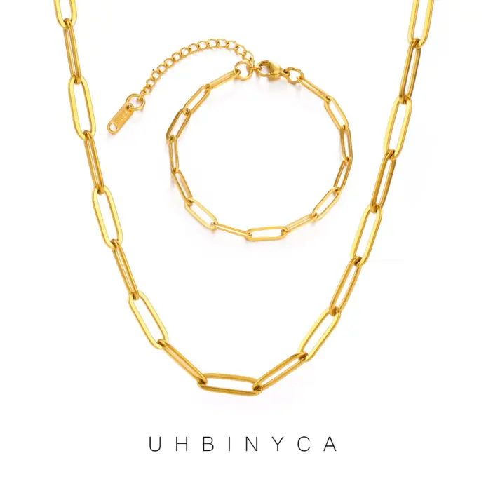 ⛓️ Set "Urban Gold" – Conjunto de Collar y Pulsera en Acero 100% Waterproof 1