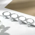 Anillos de moissanita OEVAS de 1-4 quilates, color D, con forma de gota de agua, para mujer, plata de ley 925, brillantes, para bodas y fiestas, joyería fina al por mayor 4