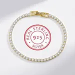 Pulsera de plata de ley 925 con circonita elegante para mujer, cadena de cristal de tenis, moda Noble, compromiso, boda, Glam 1