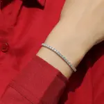 Pulsera de tenis de moissanita auténtica para hombre y mujer, brazalete de Plata de Ley 925, chapado en oro de 18k, Diamante con GRA, 3/4/5mm 5