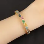 pulsera ajustable con forma de corazón de amor romántico para mujer, brazalete abierto de circón brillante, joyería de fiesta diaria, regalos, gran oferta 3