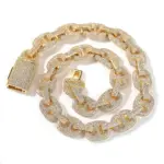 Collar de lujo de oro puro 24K 9999 de oro real para hombres y mujeres, cadena hasta la clavícula, collar de pareja de nariz de cerdo con diamantes de calle a la moda 1