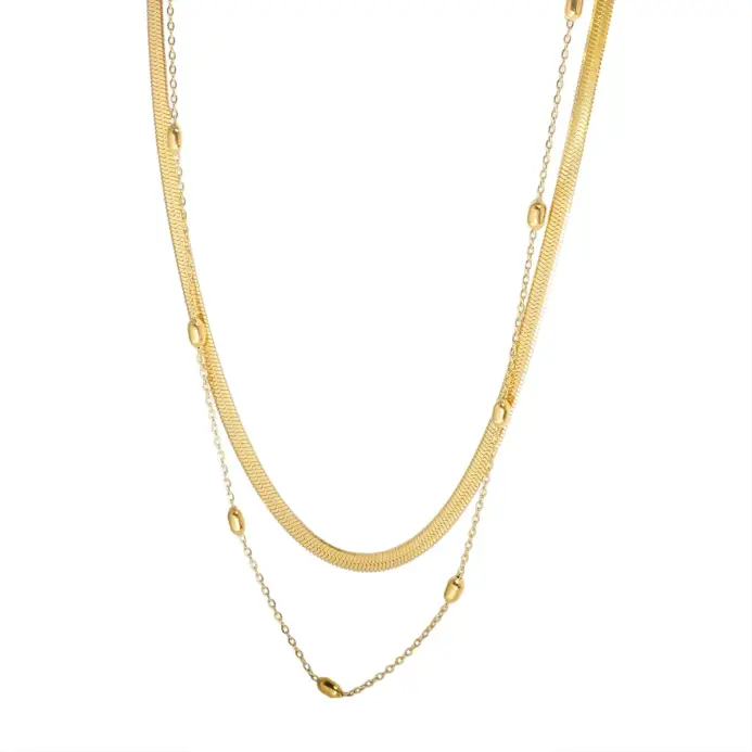 Collar delicado texturizado vintage de acero inoxidable 1