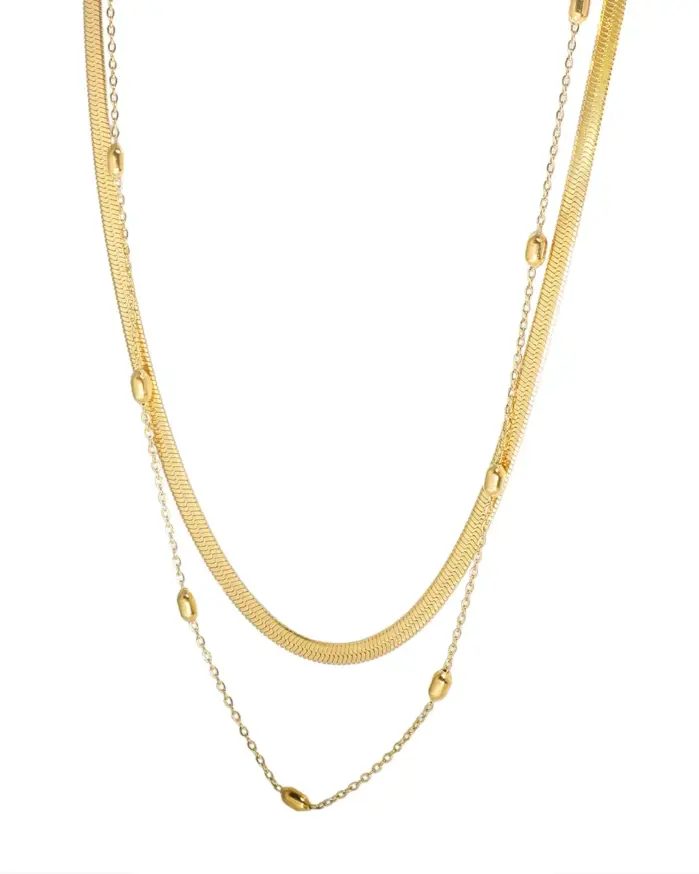 Collar delicado texturizado vintage de acero inoxidable 1