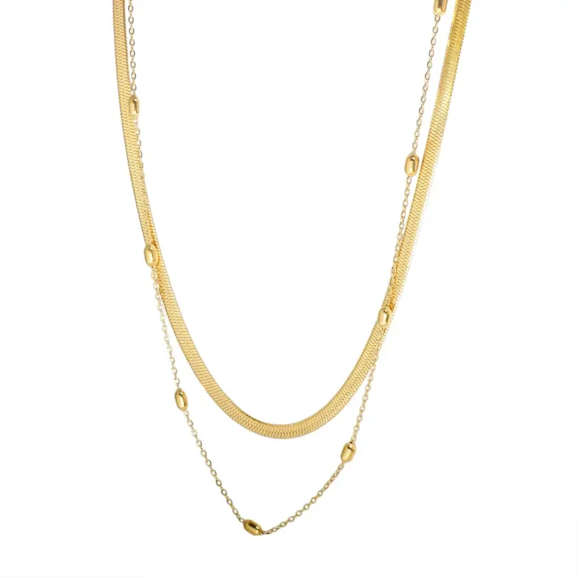 Collar delicado texturizado vintage de acero inoxidable 1