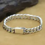 Pulsera de plata de ley 100% S925, joyería de plata Punk S925 de 8MM que nunca se decolora, regalos de joyería para hombres y mujeres 3