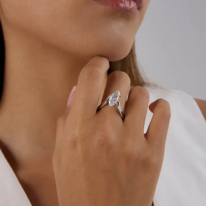 Anillo de Acero Inoxidable Ars, Anillos Irregulares Chapados en Oro de 18k, Anillo Geométrico con Circonita para Mujer, Anillos Minimalistas que No se Deslustran 2