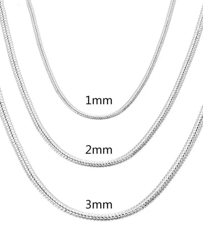 🐍 Collar "Silver Liquid Snake" – Versatilidad en 1mm, 2mm y 3mm 1