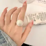 Anillos de plata de ley 925 para mujer, hecha a mano Bola brillante, Simple, anillo de dedo abierto, banda de moda, bisutería femenina, regalo 4