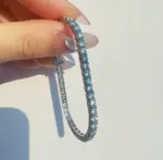 COSFIX azul/rosa/verde hombres mujeres cadena de tenis de moissanita completa pulsera de tenis de moissanita cadena de tenis de plata s925 para mujeres y hombres 4