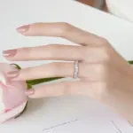 2025 eternidad Moissanite Band 2,0 Mm pareja anillo de boda chapado en oro blanco de 18 quilates joyería de plata de ley 925 auténtica anillo de mujer de lujo 3