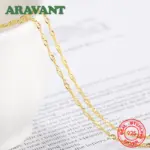 Aravant 925 Plata 1,3mm 18K oro onda de agua collares cadenas para mujer joyería de moda 4