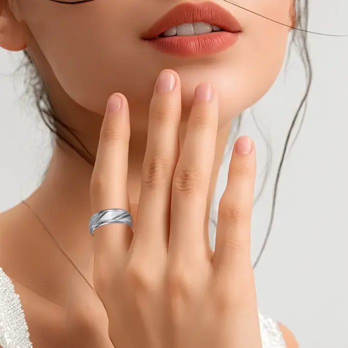 Anillos de acero inoxidable de 8MM de ancho para mujeres y hombres, color plateado, sencillos, redondos, para parejas, anillos de boda, regalos de joyería para fiestas de compromiso 2