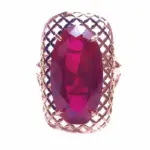 Anillos de rubí ovalados clásicos de oro rosa de 14K de oro púrpura 585 para mujer, artesanía hueca cuadrada, regalo de joyería de boda de lujo exagerada 6