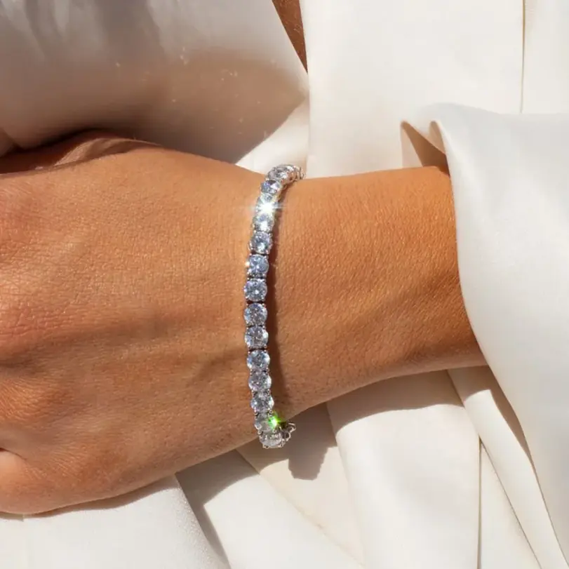 Pulsera de tenis Multicolor para mujer y hombre, brazalete de circonia cúbica de 2,5mm, cadena de tenis de diseño, joyería de boda, KC128 3