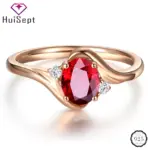 elegante anillo de joyería de plata 925 para mujer forma ovalada rubí circón piedras preciosas oro rosa anillos abiertos boda fiesta Ornanmet 1