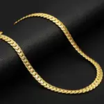 Cadena con colgante lateral minimalista de oro de 18 quilates y 5 mm, gargantilla ajustable de 20-60 cm para hombres y mujeres, collar de lujo para todos los días 3