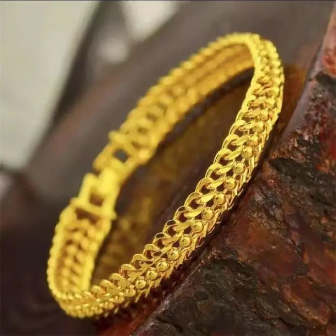 Pulsera Ultra Bold para Hombre Oro 24K AU999 - Diseño Ultra Audazgo muestra el carisma, oro puro 24K/AU999, aura constante para hombres 2
