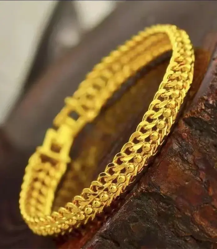 Pulsera Ultra Bold para Hombre Oro 24K AU999 - Diseño Ultra Audazgo muestra el carisma, oro puro 24K/AU999, aura constante para hombres 2