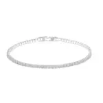 Joyería chapada en plata, pulsera de tenis de 17CM, 19CM y 21CM, regalo de aniversario de Zirconia, brazalete de plata de ley auténtica para mujer 2