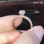 Anillo de compromiso de boda de Plata de Ley 925 para mujer, regalo de cumpleaños romántico para novia, joyería de circón de cristal a la moda 5
