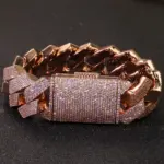 Joyería de Hip Hop, collar helado de oro rosa, grande, grueso, pesado, 25mm, 6 filas, piedra Cz ostentosa, collar de cadena de eslabones cubanos ﻿ regalo para hombres 4